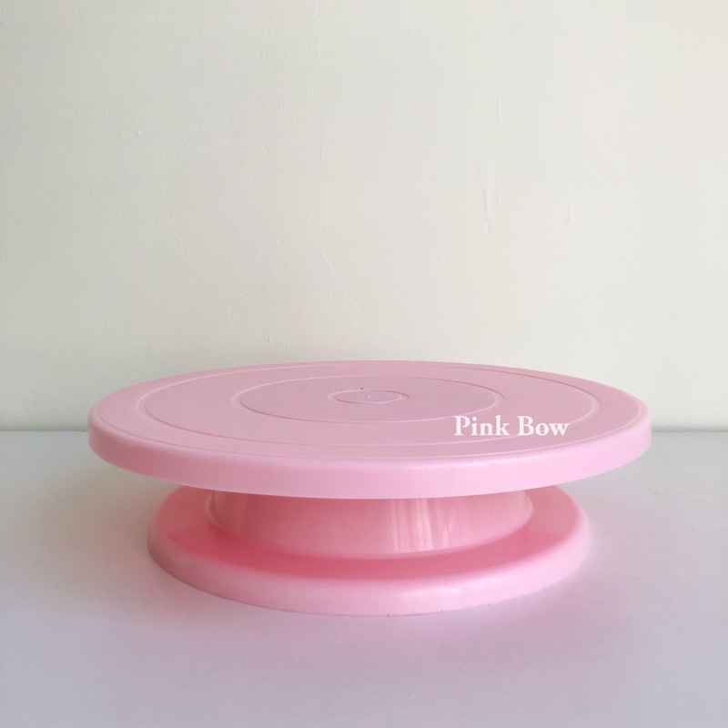 Bàn Xoay Bánh Kem Sinh Nhật bằng Nhựa màu Hồng/Trắng size 28cm