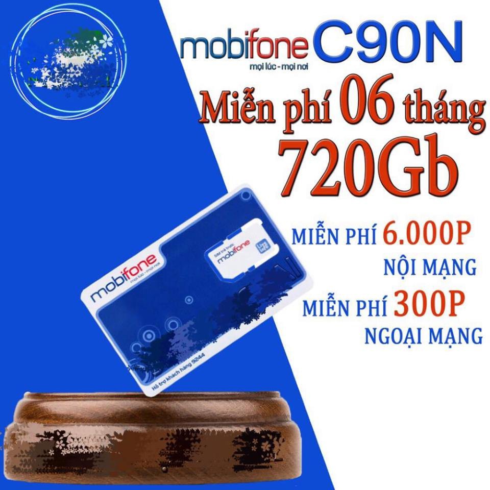 Miễn phí tháng đầu] SIM 4G MOBI C90N 120 GB/THÁNG + 1000 phút gọi nội mạng + 50 phút liên mạng