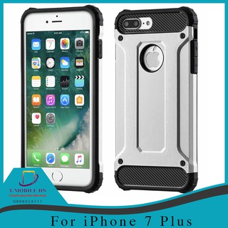 Ốp lưng iPhone 7 Plus cao cấp chống sốc 2 lớp Hybrid + TPU (Màu Bạc)