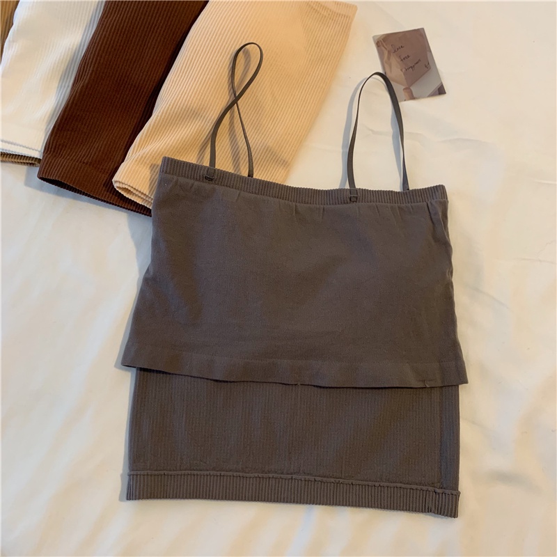 Áo hai dây màu trơn có mút đệm ngực 47271