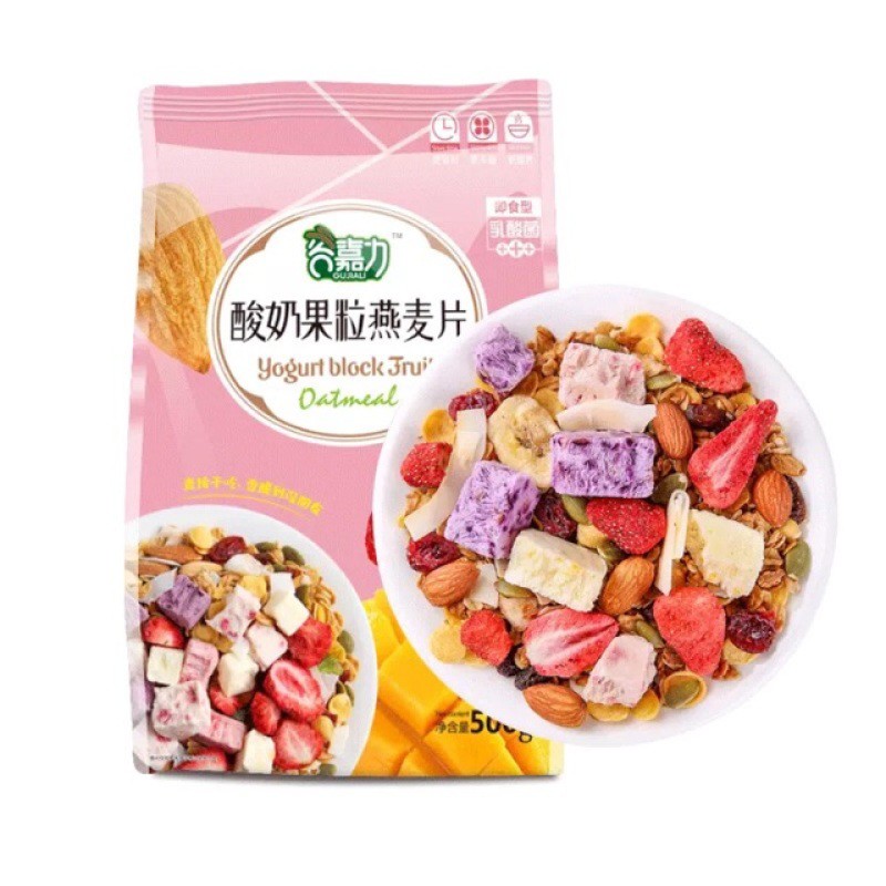 Ngũ cốc sữa chua hoa quả mix hoa quả các loại hạt oat meal ăn kiêng không đường MEIZHOUSHIKE phân phối chính hãng