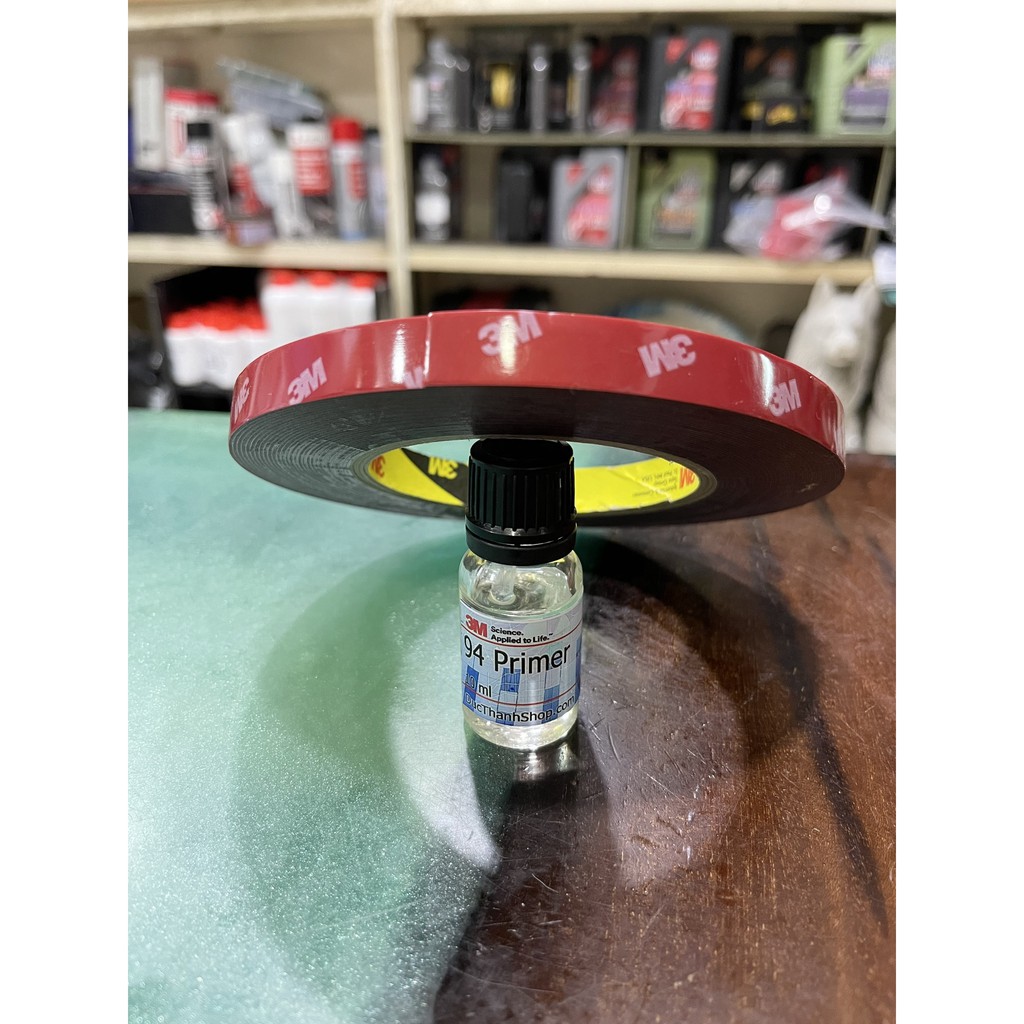 COMBO BĂNG KEO CƯỜNG LỰC DÁN ĐỒ CHƠI XE HƠI 3M 4229P 10MMX10M (ĐỎ) VÀ DUNG DỊCH KEO TĂNG ĐỘ KẾT DÍNH 3M PRIMER 94 10ML