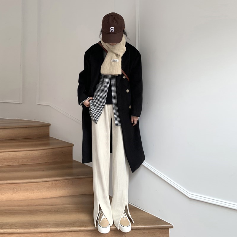 Quần ống rộng Xẻ Tà Lưng Cao Thời Trang Cho Nữ