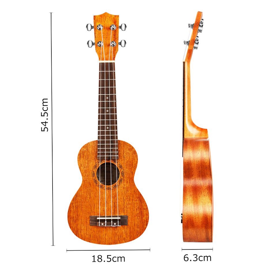 Đàn Ukulele Soprano 21 Inch Gỗ Tự Nhiên Giá Rẻ Kèm Phụ Kiện