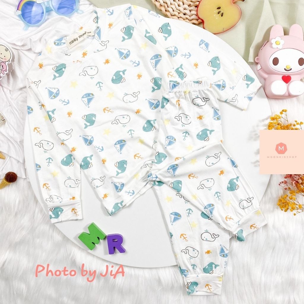 Bộ MINKY MOM Dài TayTHUN LẠNH100%Bộ Thun Lạnh Dài Tay Cho Bé,Bộ Dài Cho Bé Trai,bộ body cho bé gái 6-18kg,bộ dài bé