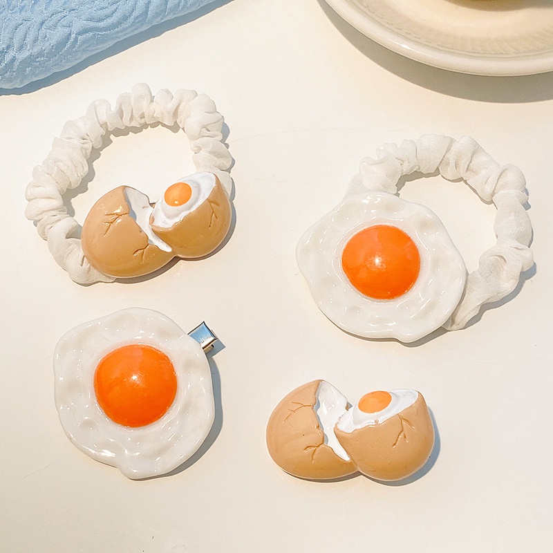 ✨✨Dây buộc tóc hình trứng chiên dễ thương