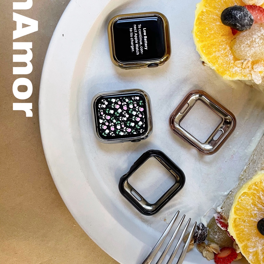 Ốp Lưng Mềm Cho Apple Watch Series 11 10 9 8 7 6 SE 5 4 46mm 42mm 41MM 45MM 44MM 40MM Mạ Bảo Vệ Tpu 