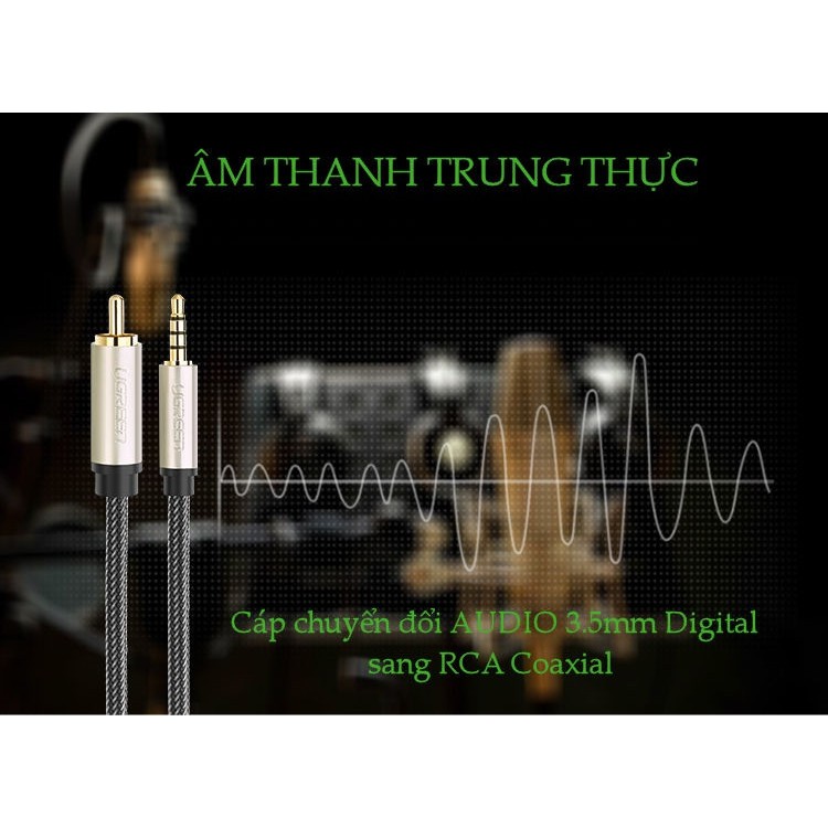 Cáp âm thanh 3.5mm DIGITAL ra Coalxial Ugreen 20733 20734 20735 AV132 Chính Hãng ( dùng cho Amply,Loa )