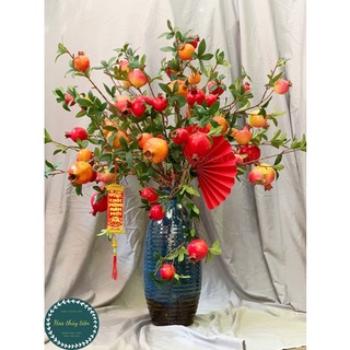 Quả lựu giả cành lựu giả may mắn, phú quý tài lộc quả to đẹp cao 90 cm (HÀNG LOẠI 1)