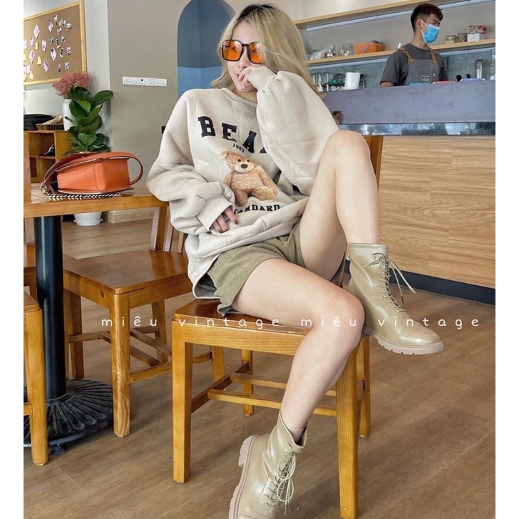 Áo Nỉ Sweater Gấu Form Rộng Unisex Tay Bồng Chất Nỉ Hàng Xuất Dày Đẹp Không Bai, Không Xù Rô | BigBuy360 - bigbuy360.vn