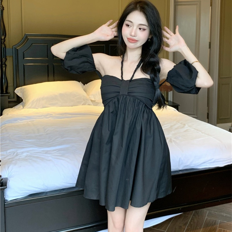 Đầm Tay Ngắn Trễ Vai Dáng Rộng Thời Trang Mùa Hè Cho Nữ