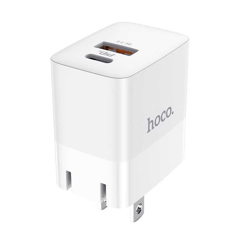 Cóc sạc nhanh Hoco DC18 cổng USB và cổng Type-C QC3.0 20W - Tương thích nhiều thiết bị