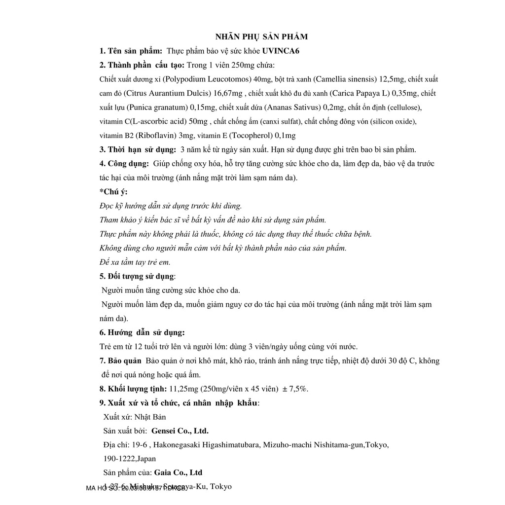 Viên uống sáng da, giảm nám, chống nắng Uvinca6 | BigBuy360 - bigbuy360.vn