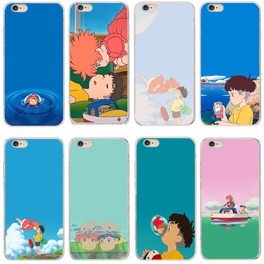 Ốp Điện Thoại Silicone Mềm Trong Suốt Chống Sốc In Hình Ngựa Ponyo Hayao miyazaki Cho iphone 4 4s 5 5s se 6 6s plus