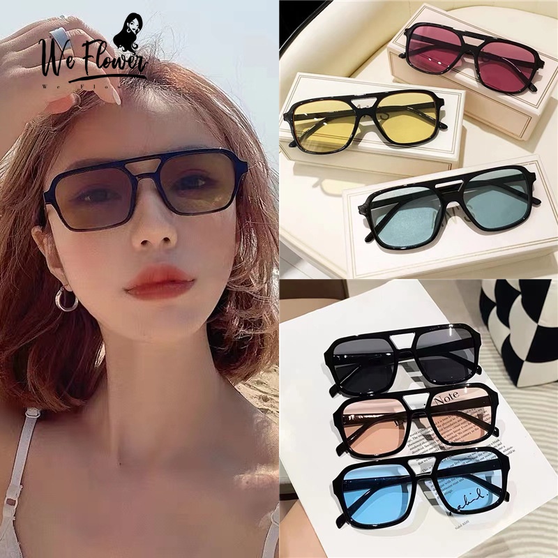 We Flower Kính Mát Gọng Vuông Phong Cách Retro Thời Trang Cho Nam Nữ