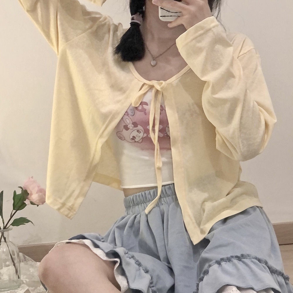 Áo Khoác Cardigan Mỏng Tay Dài Chống Nắng Thời Trang Mùa Hè Cho Nữ