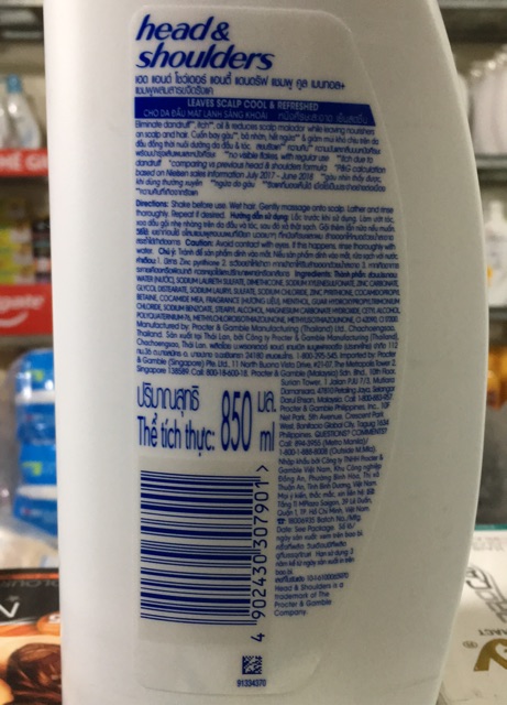 Dầu Gội Head &amp; Shoulders Bạc Hà - Chai 850ml