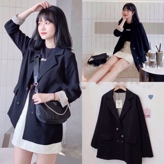 Áo BLazer Hàn Quốc 2 lớp túi nắp (hình thật/sẵn)
