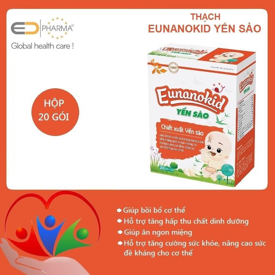 Yến Sào cho bé Eunanokid - chiết xuất yến sào giúp tăng sức đề kháng, hỗ trợ tiêu hoá giúp bé ăn ngon miệng, hấp thụ tốt