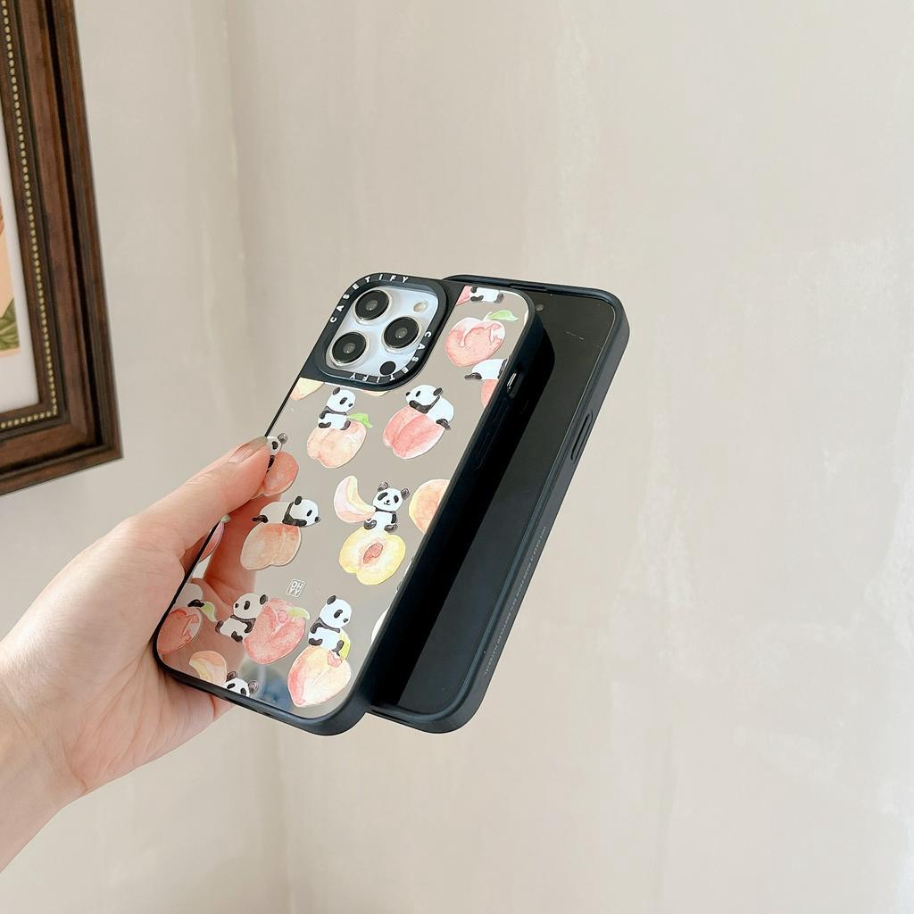 Ốp Điện Thoại Chống Sốc Tráng Gương Hình Gấu Trúc Cho iPhone 14Promax 14Pro 14 13Promax 13Pro 13 12 12Promax 11