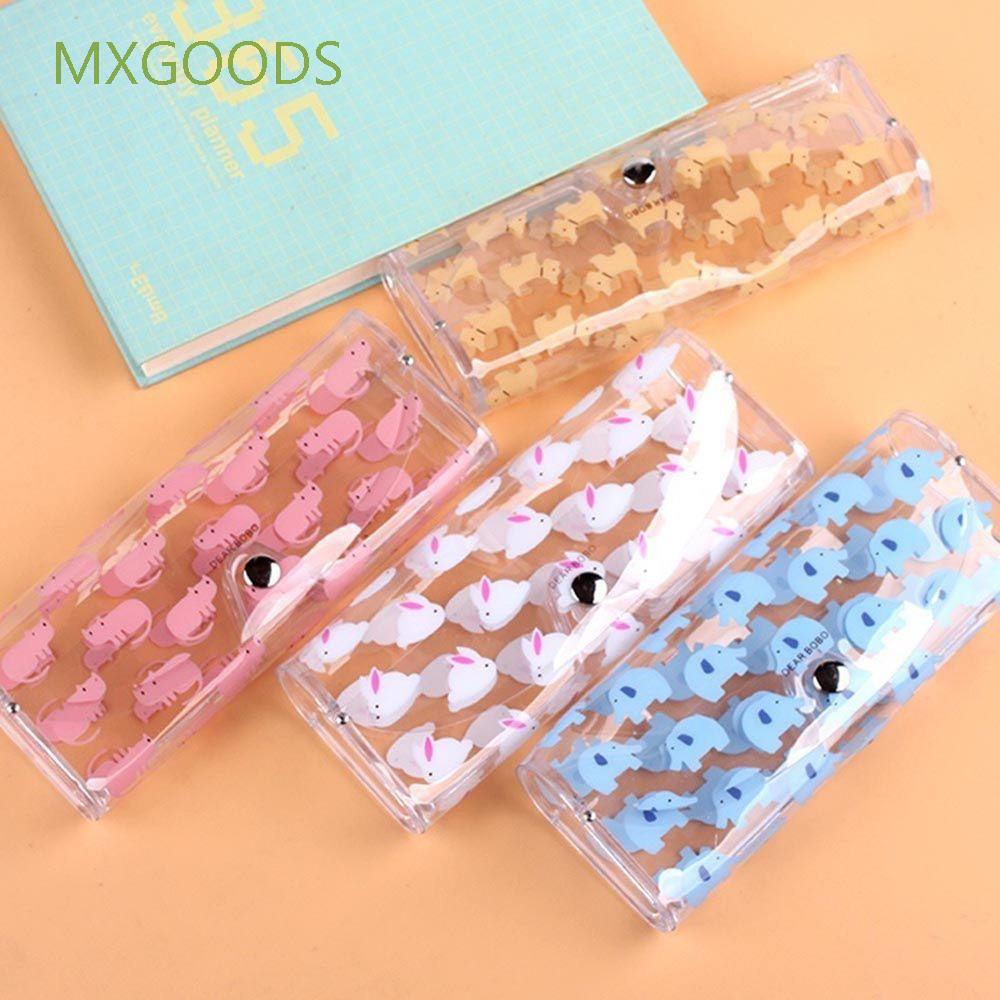 MXGOODS Hộp đựng mắt kính trong suốt in họa tiết trái cây động vật dễ thương nhỏ gọn bảo vệ nhiều màu sắc