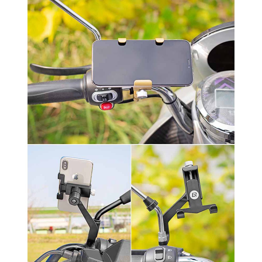 ROCKBROS Bike Phone Holder Aluminum Alloy Adjustable 360 Rotation