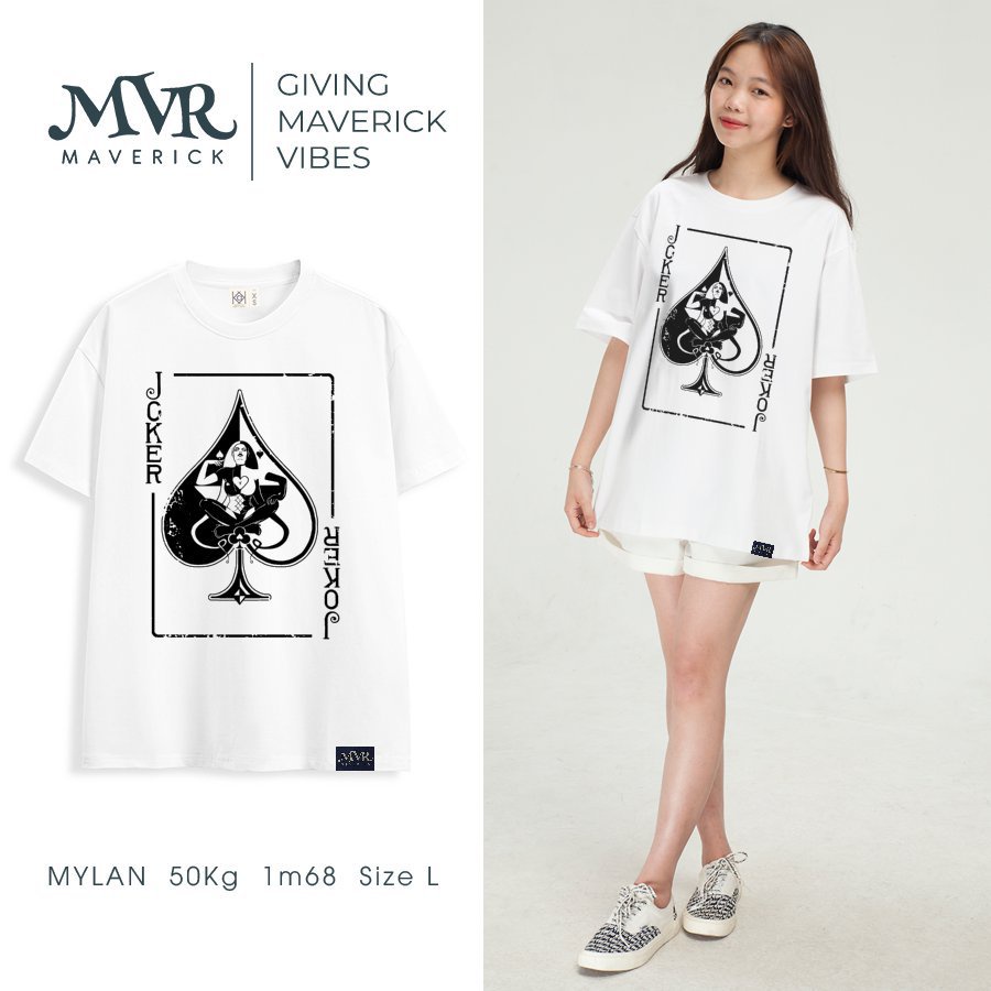 Áo thun nữ form rộng Cotton thoáng mát lá bài joker MVR KK3992