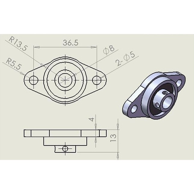 GỐI ĐỠ VÒNG BI DẠNG NẰM KFL08- 8MM