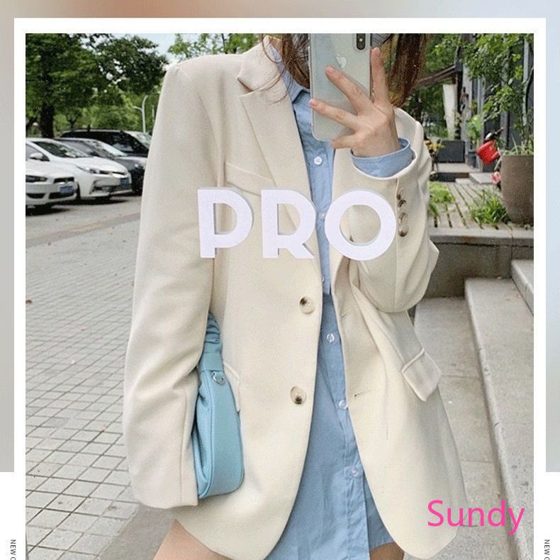 Áo Khoác Blazer Dáng Rộng Phong Cách Hàn Quốc Thời Trang Mùa Thu Dành Cho Nữ