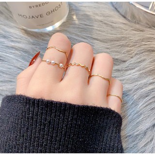 Nhẫn nữ đeo tay theo set, phong cách Idol Hàn Quốc
