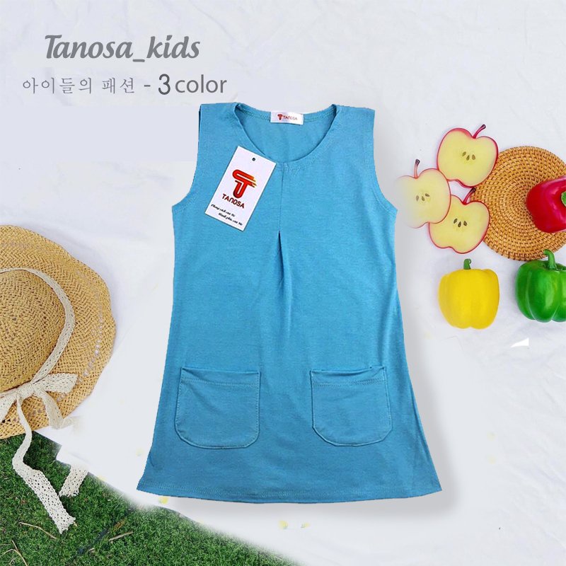 Váy Đầm chữ A túi năng động cho bé gái mặc hè Size 1-5 tuổi Shopmevung_kids