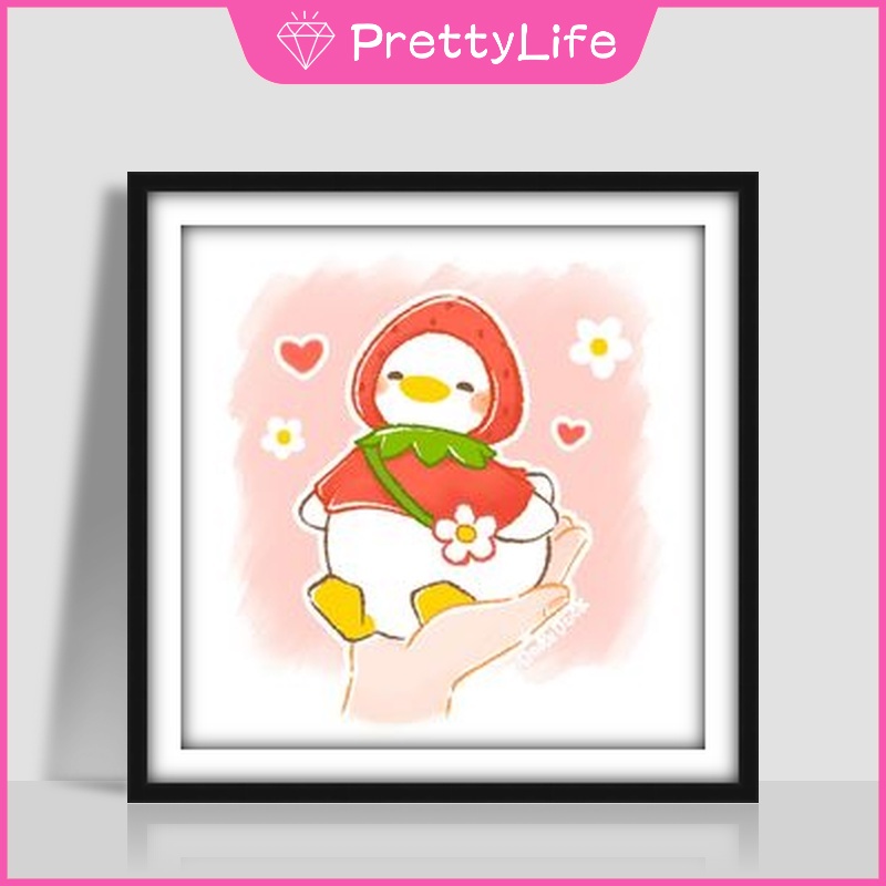 Bộ Tranh Đính Đá 5D Họa Tiết Chú Vịt Hoạt Hình Độc Đáo Kích Thước 40X50CM DIY Dùng Trang Trí