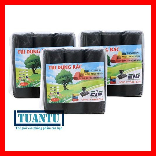 Combo 3 cuộn túi đựng rác màu đen (1kg)