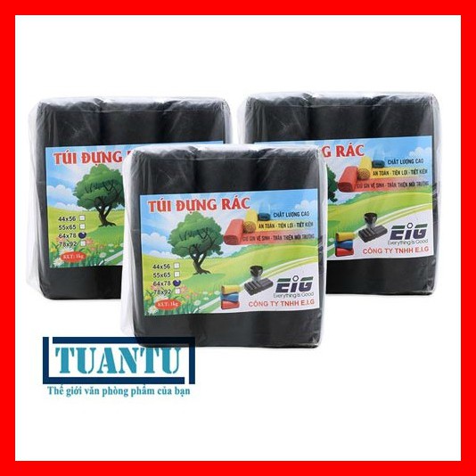 1KG TÚI ĐỰNG RÁC (3 CUỘN) SIZE TRUNG 65x75CM