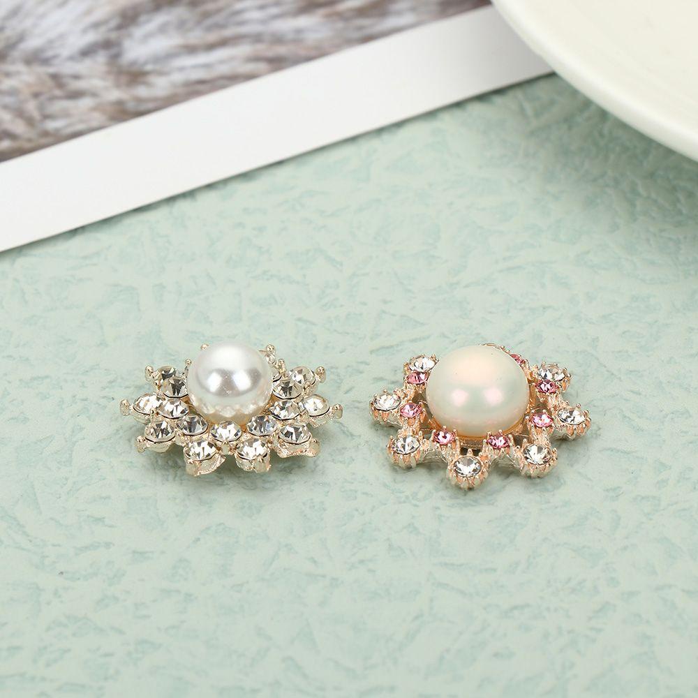 ❀SIMPLE❀ 5PCS Apparel Sewing|Buttons Flower-shaped Headwear Accessories Pearl Button DIY Craft Sparkling Hat Accessories|Pearl Hairpins