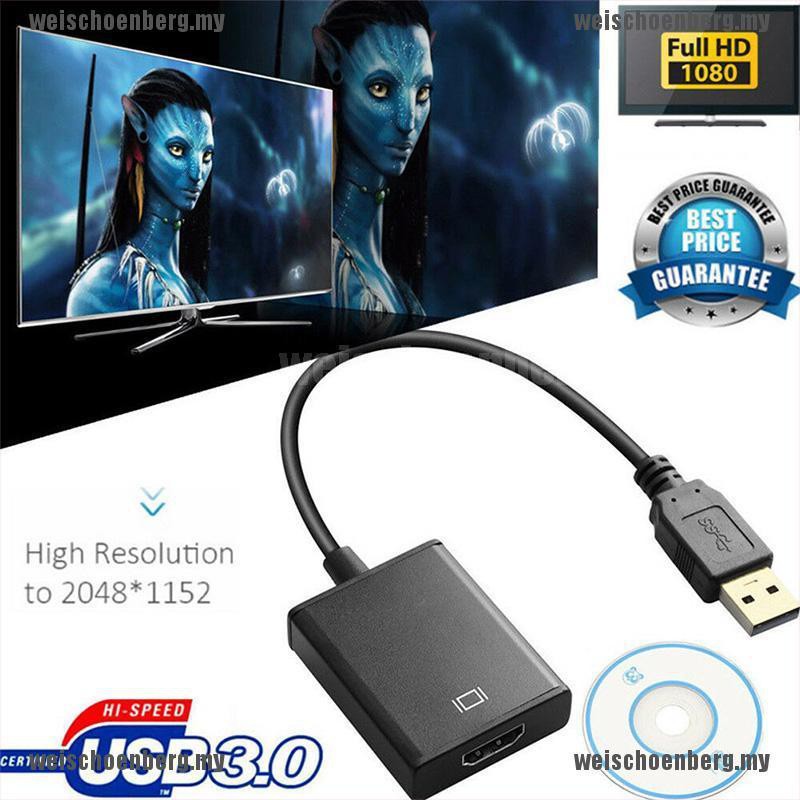 Cáp chuyển đổi âm thanh video từ usb 3.0 sang Vga cho Windows 7/8/10 PC 1080P