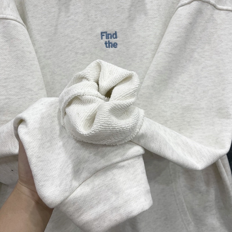 áo hoodie Findthe màu xám trắng ảnh thật unisex ( nam nữ mặc đều được) | BigBuy360 - bigbuy360.vn