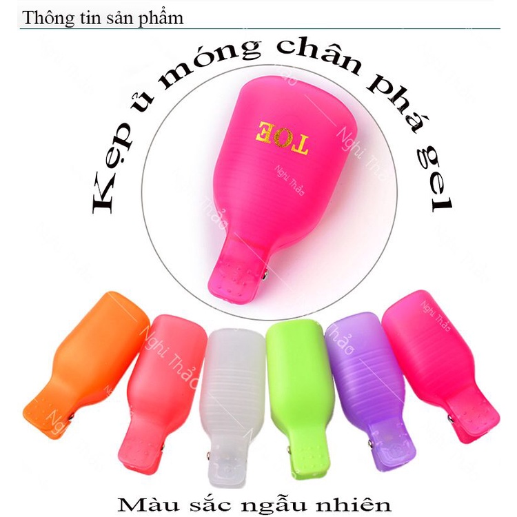 Kẹp ủ phá gel móng chân set 5 cái