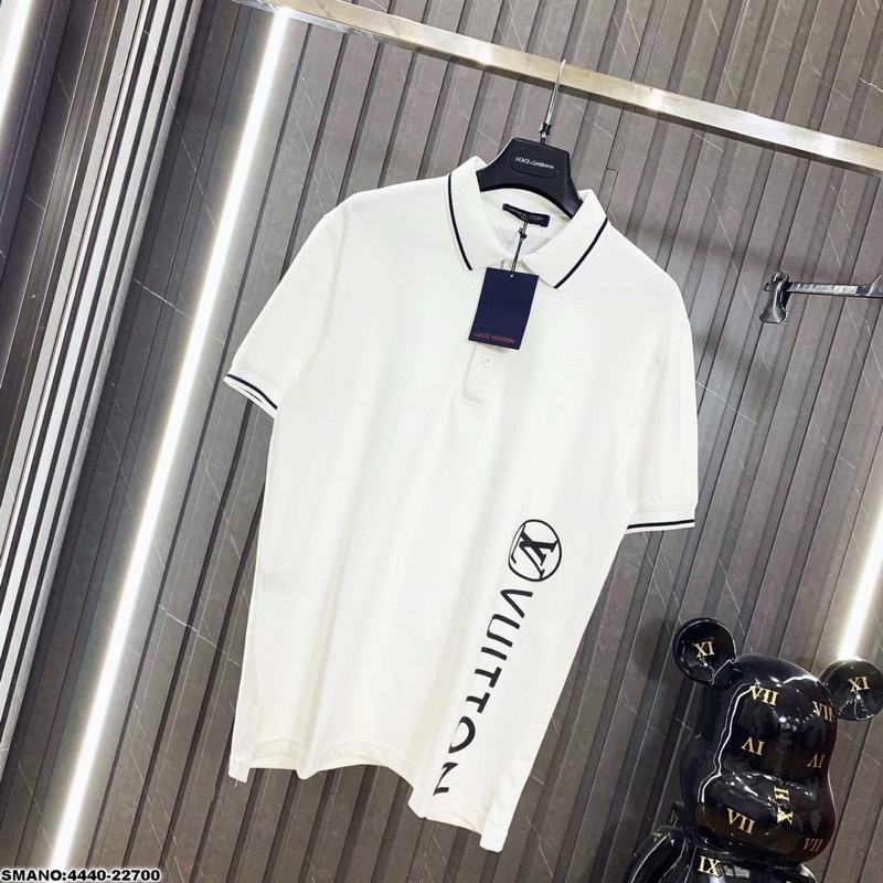Áo Polo Nam LV Chữ Dọc Áo SPF Siêu Hot - Áo Nam Polo LV Viền Cổ Siêu Đẹp
