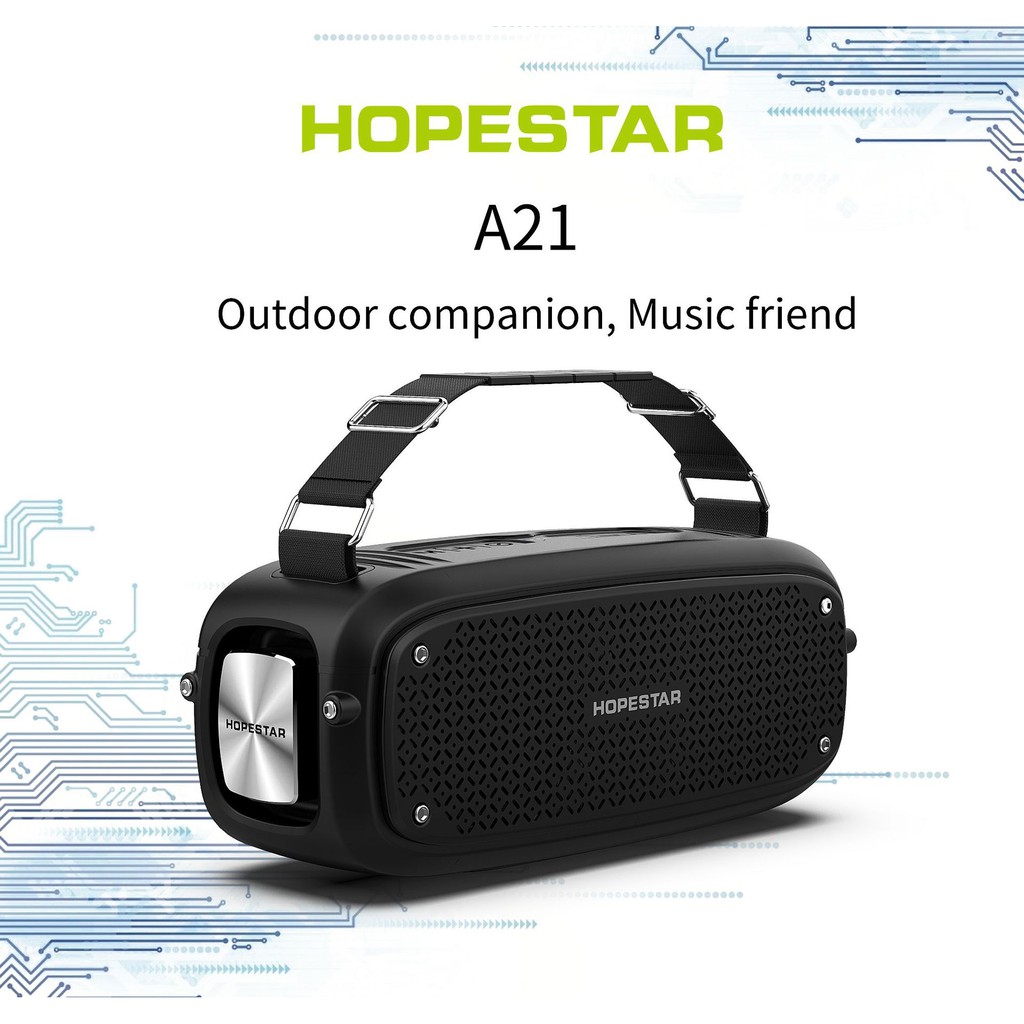 Loa bluetooth cao cấp Hopestar A21 công suất 20W, pin dùng 4H, âm siêu trầm, IPX6 (6 Màu)