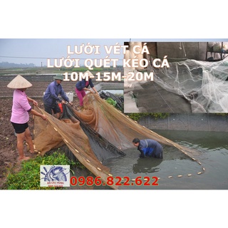 [Giá tốt] Lưới Kéo Cá. Lưới Quét Cá. Lưới Vét Cá,Tôm,Tép... .Chất Liệu Bằng Cước PE Mắt lưới 0.3Ly.