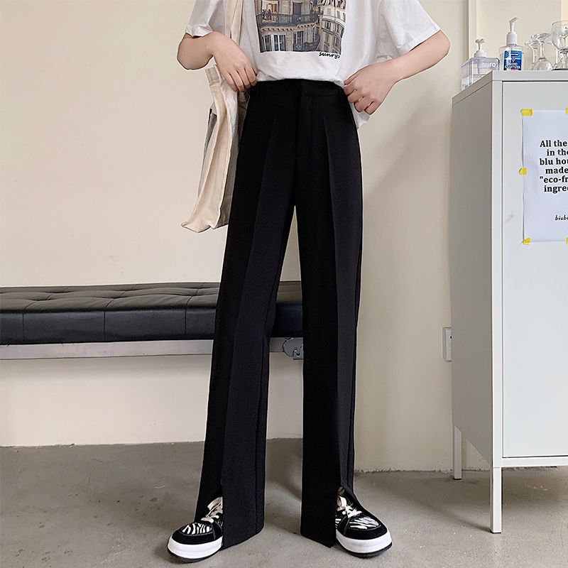 Quần Dài Nữ Lưng Cao Ống Rộng Xẻ Tà Thời Trang