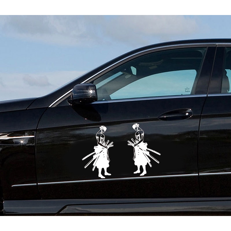 Đề Can Dán Trang Trí Xe Hơi / Mô Tô Phản Quang Hình Roronoa Zoro Tony Chopper One Piece