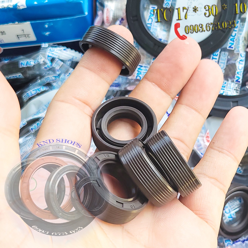 Phốt ngăn nhớt máy đục SVKS 17*30*10, Phớt chặn dầu dẫn động trục bơm bánh răng xe máy | KND Shops