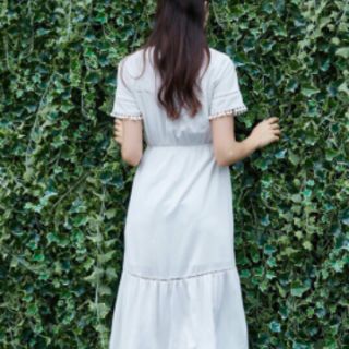Đầm Maxi trắng phối ren cao cấp