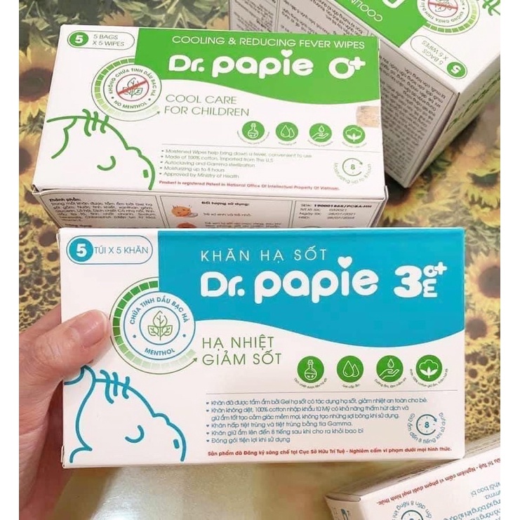 Khăn lau hạ sốt Dr Papie