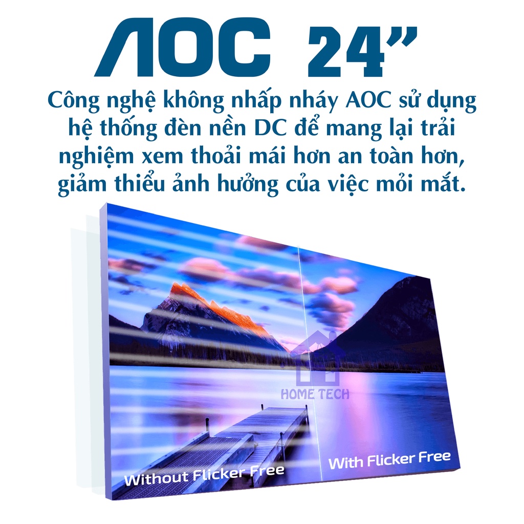 Màn Hình Máy Tính AOC 24B2XHM/74 24inch LED IPS - 16.7 Triệu Màu, 75Hz (HDMI),60Hz (VGA)  [Chính Hãng Bảo Hành 2 Năm]