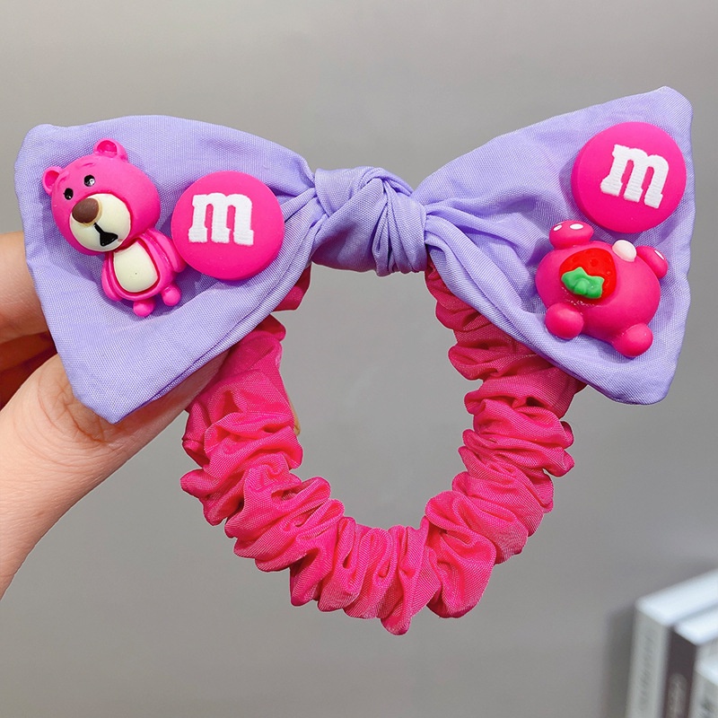 Dây Cột Tóc Cao Su Họa Tiết Hoạt Hình Doraemon Winnie Lotso CMX2 Cho Bé Gái