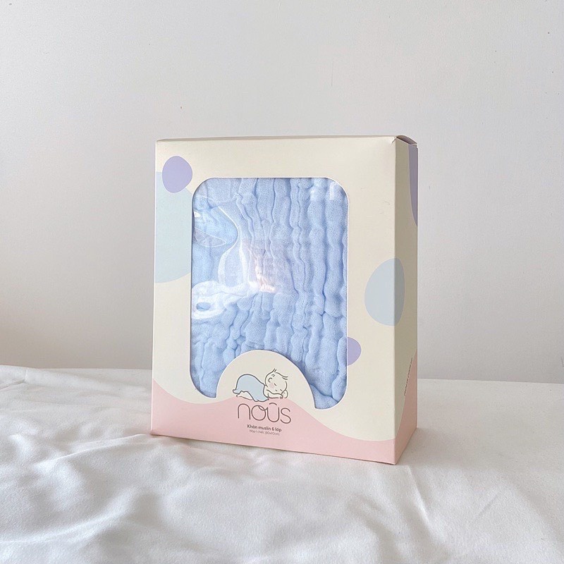 Khăn xô Nu muslin 6 lớp cao cấp cho bé trai, bé gái