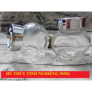 COMBO 50 HŨ THỦY TINH 50ML- HŨ NGHIÊNG 50ML GIÁ RẺ